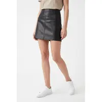 ONLY Lederimitatrock "ONLNELI HW FAUX LEATHER SKIRT CC PNT", Damen, Gr. M, schwarz, Web, Obermaterial: 100% Polyester, unifarben, kurz, Röcke Lederimitatrock, Lederimitat