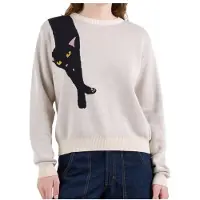 DEDICATED - Women's Sweater Arendal Long Cat - Pullover Gr S grau