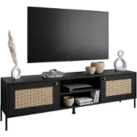 Lookway TV-Schrank VIENNA 3D mit Wiener Flechtwerk schwarz