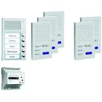 TCSS PPAF05-EN/02 audio:pack AP für 5 Wohneinheiten, mit Außenstation PAK 5 Klingeltasten + 5 x Freisprecher ISW3030 + Steuergerät BVS20 PPAF05EN02
