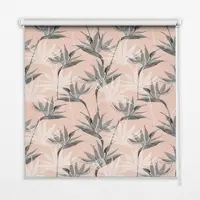 Tulup INNENROLLO - Fensterrollo - Rollo - 150x180 cm - Graue Blumen
