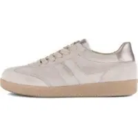 Gabor Damen Halbschuhe Sneaker graubeige Leder Größe 39 mit Schnürung 2,5 cm Absatz