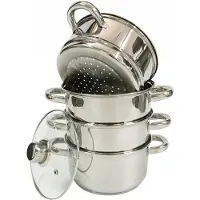 Elitehoff Dampfgar-Topf 5L Edelstahl Induktion 24cm