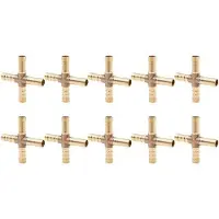 OEM Messing- Kruisslangconnector 10 Stück - Afdichting - Geschikt für 8 mm - Korrosionsbeständig - Slangconnector