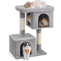 BellaFurn Kratzbaum für Katzen – Kratzbaum – Klettergerüst – Spanplatte, Plüsch, Sisal – 68 x 48 x 101 cm