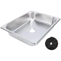 OEM Met RVS vierkante wasbak, compacte afmetingen 298 x 238 mm, 40mm afvoer, ideaal voor kleine keukens