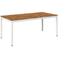 Syfax Gartentisch Natürlich und Weiß 180 x 88,5 x 75 cm