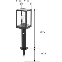 LINDBY LED-Solar-Wegeleuchte Relto, Sensor, Erdspieß, 50 cm