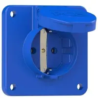 Pce 105-8bw Schutzkontakt-Anbausteckdose 75x75 nat Dichtrand IP54 rückwärtig (blau) 1058bw