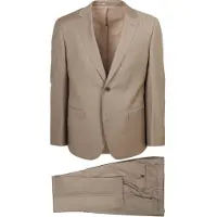 Suitable Anzug Sharkskin Wolle Sand