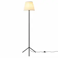 Costway Stehlampe 163cm mit Stoffschirm, Stehleuchte mit Dreifuß-Metallgestell & Fußschalter, Standleuchte E27, Leselampe Bodenlampe modern