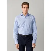 Hackett London für Herren. HM3010850 Mittelblaues City Shadow Stripe Hemd (XXL), Baumwolle, Klassisch, Langarm, Marine
