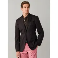 Hackett London für Herren. HM4400223 Braune Performance Flannel Jacke (36/32), Lässig, Wolle, Klassisch