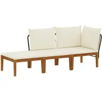 Syfax 3 stk. Massives Akazienholz & Seil Natur