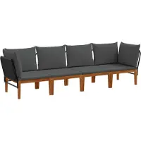 vidaXL 4 stk. Massives Akazienholz & Seil Natur
