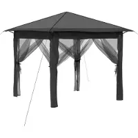 vidaXL Gazebo mit 4 Seitenwänden 2,6 x 2,6 m Hellgrau und Anthrazit