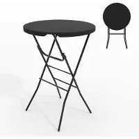 StarTech.com Tragbarer runder Stehtisch - klappbarer Cocktailtisch 80 cm HDPE - stabile klappbare Beine mit Verriegelung - für Indoor und Outdoor Events - schwarz 1 Stück