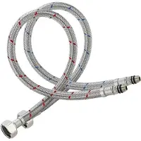 OEM Flexibler Wasserhahn aus Edelstahl, 60 cm, M10 x 3/8, gewickelt, Wasserhahn-Anschlussstücke, Flexi-Rohre, für Küchen/WC-Mischwasserhahn.