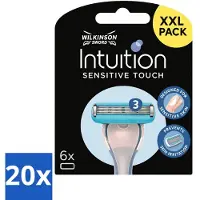 Wilkinson Intuition Sensitive Touch Rasierklingen-Nachfüllpackungen mit pflegendem Gel – 6 Klingen - Vorteilspack - 20 Stücke