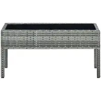 StarTech.com Gartentisch Outdoor Tisch - Geflochtenes Polyrattan - Gehärtete Glasplatte - Pulverbeschichteter Stahlrahmen - Wetterfest - 75x40x37 cm - Schwarz