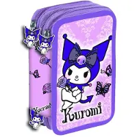 Hello Kitty Manenti Purple Kuromi Dreifach-federmäppchen Lila Lila One Size