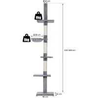 StarTech.com Katzenbaum Kratzbaum - Kletterturm für Katzen - 230–260 cm Höhenverstellbar - 5+ Ebenen Mehrstöckig - Sisalstämme Kratzsäulen - Für Kleine und Große Katzen - Armeegrün