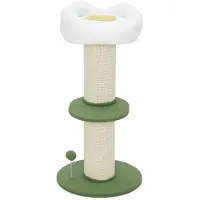 StarTech.com Kratzbaum für Katzen 92 cm - Kletterbaum - Sisalstamm - Blumenförmiges Bett - 5 Ebenen - Armeegrün