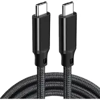 INF 2m USB-C-zu-USB-C-Schnellladekabel mit 20Gbps und 4K@60Hz, Schwarz Schwarz 2 m