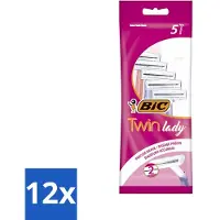 BIC – Twin Lady – Rasierklingen – Doppelklinge – Einwegklingen – 5 Rasierklingen - Vorteilspack - 12 Stücke