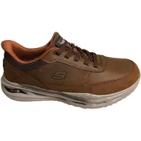 SKECHERS Herren Slip-ins ARCH FIT ORVAN Braun Leder und Synthetik Größe: 46