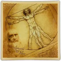 CARMANI Dekorativer Teller - L. da Vinci, Vitruvian Man ()