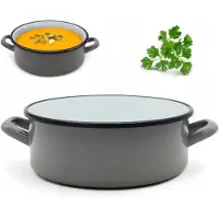 Tragar Emallierte Stahlkasserolle Grau Traditionell 22cm 3L