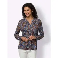 HEINE Jersey-Bluse in cognac-aqua-bedruckt | Gr.: 48