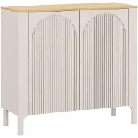 Mirjan 24 Kommode Marbella MA-2, Stilvoll Wohnzimmer, Kommode mit zwei Drehtüren (Farbe: Cashmere + Vicenza Eiche)