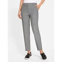 Inspirationen Bügelfaltenhose , Damen, Gr. 40, Normalgrößen, grau (hellgrau, meliert), 63% Polyester, 33% Viskose, 4% Elasthan, unifarben, Hosen Bügelfaltenhose