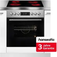 Hanseatic Elektro-Herd-Set "HB70AS+HC46CB", Energieeffizienz: A, schwarz (edelstahl), Herdsets, inkl. 3 Jahre Herstellergarantie, Elektro-Herd-Set
