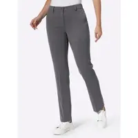 HEINE Stretch-Hose , Damen, Gr. 24, Kurzgrößen, grau (anthrazit), 62% Polyester, 33% Viskose, 5% Elasthan, unifarben, lang, Hosen Stretch-Hose