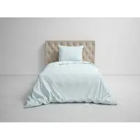 Heckett & Lane Heckettlane Blau Bettbezug - 135x200 cm + 1 Kissenbezug 80x80 cm - Hergestellt aus 100% Baumwoll-Satin