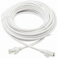 Elfcam - 60m Ethernet-Netzwerkkabel RJ45 Cat 6 Rund Weiß, 1 Gbps, 26AWG, Hochwertige RJ45-Stecker, LAN WAN, Höchste Zuverlässigkeit, Ideal für PC, Konsole, Router, Modem, Glasfaserbox