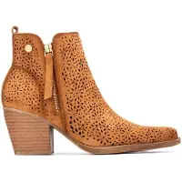 Xti für Damen. 14503701-CAMEL Stiefelette 145037 braun (36), Leder, 3 bis 5 cm, Reißverschluss, Lässig