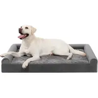 Sonstiges Hundebett orthopädisch XL 105x70x18cm Grau mit erhöhten Rändern abnehmbar waschbar rutschfest