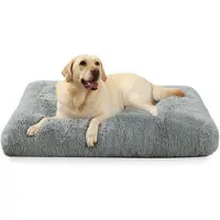 Sonstiges Hundebett Waschbar Plüsch Grau 90x60cm Rutschfeste Unterseite