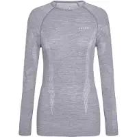 Falke Damen Langarmshirt Wool-Tech, L, Grau, Uni, Schurwolle