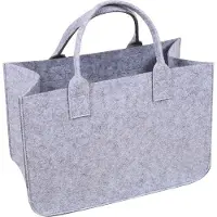 Unyqoos Filztasche – Einkaufstasche & Aufbewahrungstasche 40×25×20 cm, 3 mm Filz, große Tragetasche mit Griff, faltbar für Holz & Einkäufe