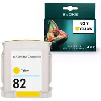 Evoke -Tintenpatrone, kompatibel mit dem HP-Drucker 82 Y C4913A, gelb, 69 ml, kompatibel mit DesignJet 500, 500ps, 800, 800p, 815, 820