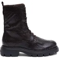Wonders für Damen. A-4313_5714_9332 Bones Lederstiefeletten 13 Braun (38), Wohnung, 1 bis 3 cm, Schnürsenkel, Lässig
