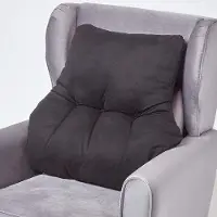 Unyqoos Rückenkissen – Lendenkissen für Stuhl & Sofa, Schwarz, 68 x 58 x 15 cm, dick gepolstert mit Velours-Überzug
