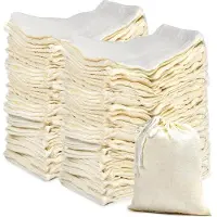 Unyqoos 50er-Set kleine Baumwoll‑Musselinbeutel mit Kordel, 8 x 10 cm – 100% Baumwolle, lebensmittelecht & wiederverwendbar, Geschenk- und Filterbeutel