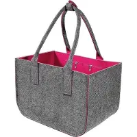 Unyqoos Filztasche XXL 40×27×27 cm – faltbarer Shopper mit stabilem Griff, Innenfach & Verschluss, große Tragetasche für Einkäufe & Brennholz