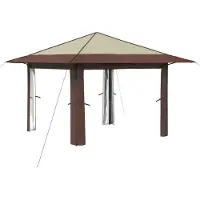 vidaXL Gazebo ohne Seitenwand 3.3 x 3.3 m Creme und Braun